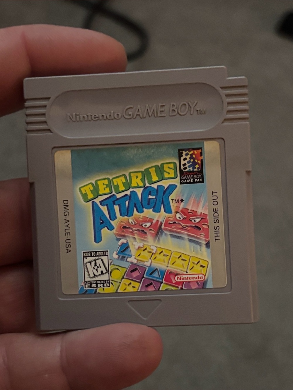 Tetris Attack video game for Nintendo GameBoy